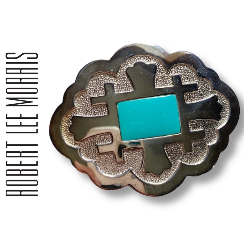 RLM Sterling Silver & Turquoise Belt Buckle